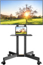 perlegear rolling tv stand, mobile tv stand with, main product view