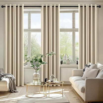 MIULEE Cream Beige Blackout Curtains - Image 6