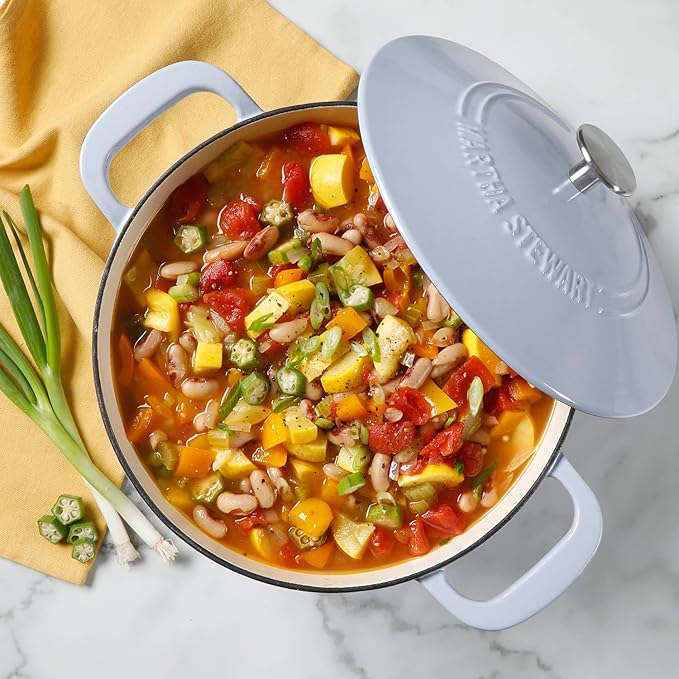 MARTHA STEWART Gatwick 7-Quart Enamel Cast Iron Dutch Oven Pot - Image 9