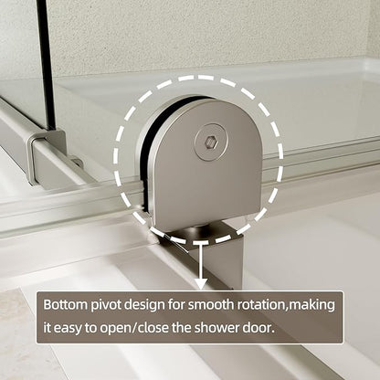 44-48" W x 71" H Pivot Swing Glass Shower Door, Pivot Frame Shower Door - Image 5