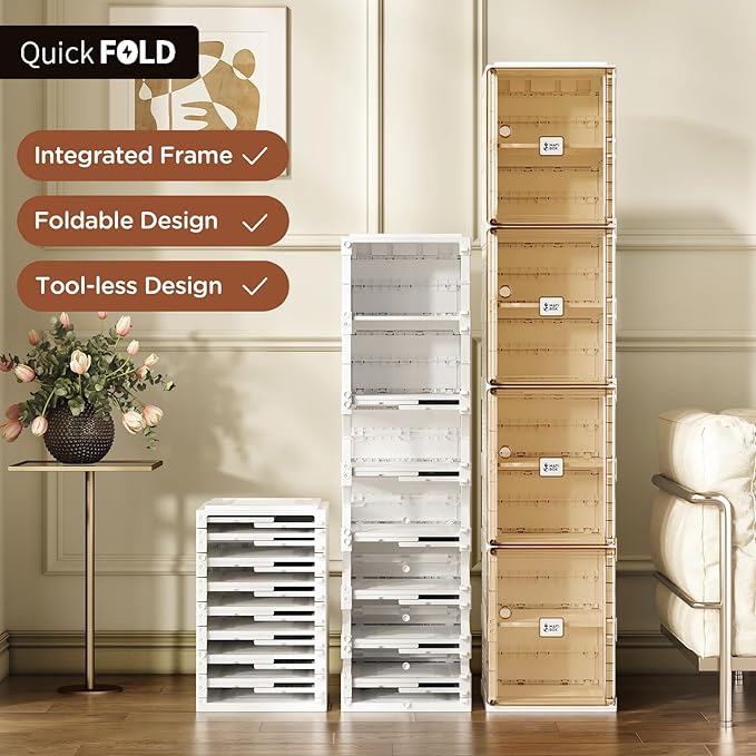 ANTBOX Shoe Organizer Storage Box, Portable Folding Shoe Rack - Image 3