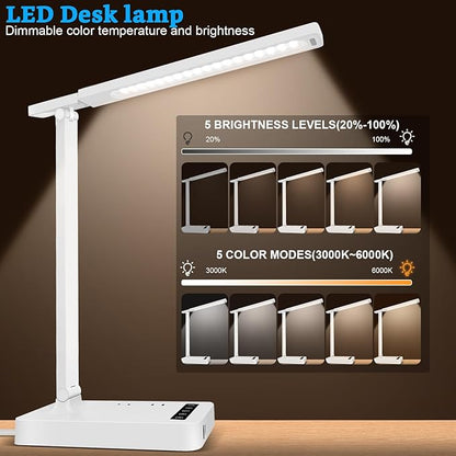 Smart Desk Lamp with 4-in-1 Charging Station, 5 Color temperatures and 5 - Image 2