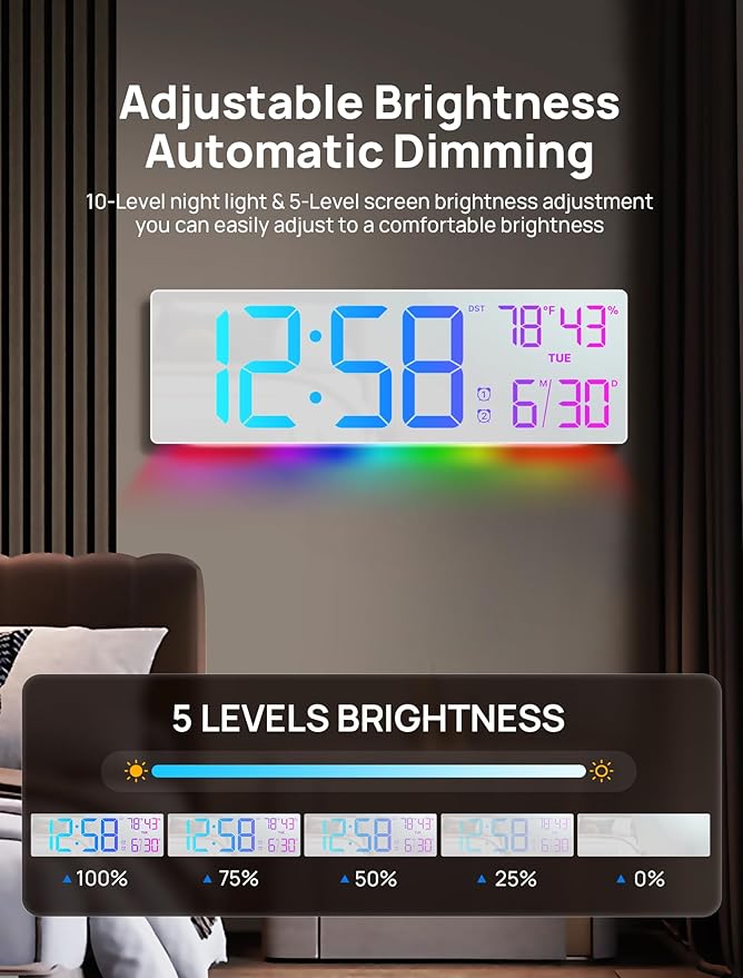 18.5" Large Digital Wall Clock - Image 6