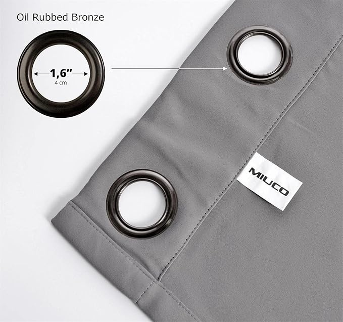 MIUCO 1 Pair Thermal Insulated Grommet 52-Inch-by-63-Inch Blackout Window - Image 7