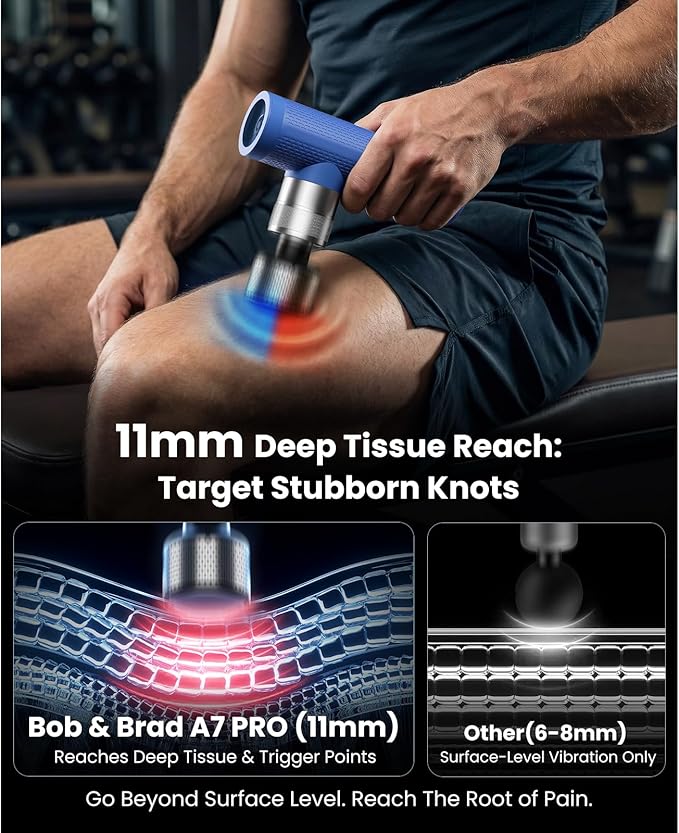 BOB AND BRAD A7 Pro Massage Gun - 11mm Deep Tissue - Image 2