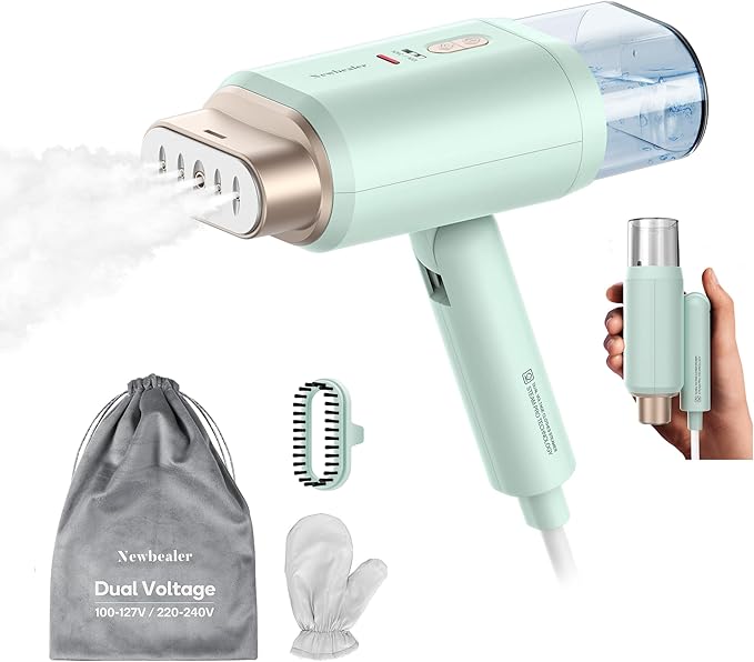 Newbealer Steamer for Clothes, Dual Voltage 100-240V, 1200W Travel Steamer by Newbealer