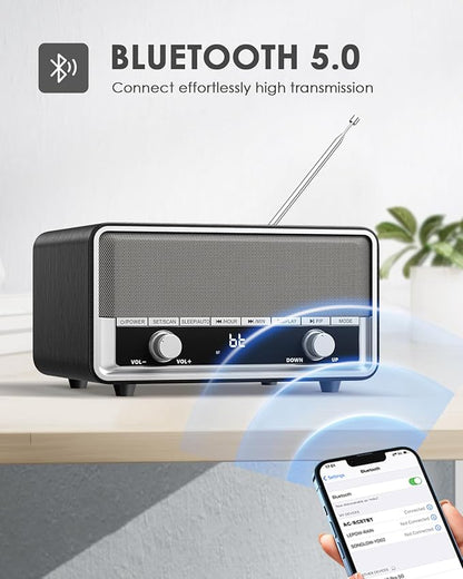Vintage Wood AM FM Clock Radio - Image 5