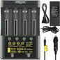 18650 Battery Charger, MIEKLALE 4-Bay 3A Fast Rechargeable Battery Charger by MIEKLALE