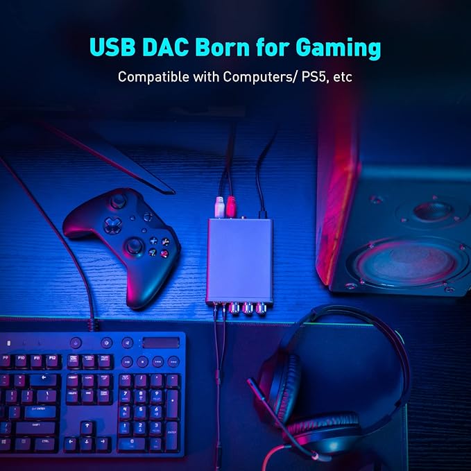Fosi Audio K5 Pro Gaming DAC Headphone Amplifier Mini Hi-Fi Stereo - Image 4