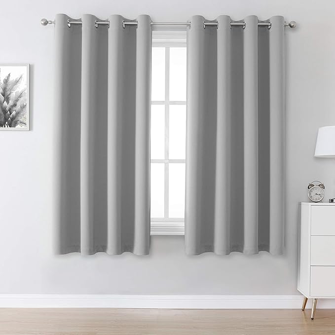 DUALIFE Light Grey Blackout Curtains by DUALIFE