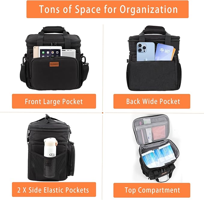 Expandable Insulated Large Lunch Box, Double Deck Heavy Duty Durable Lunch Bag - Image 3