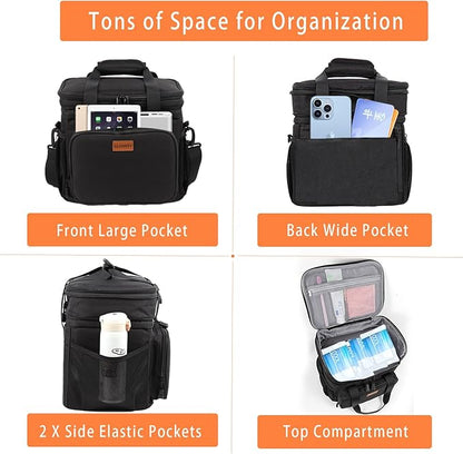 Expandable Insulated Large Lunch Box, Double Deck Heavy Duty Durable Lunch Bag - Image 3