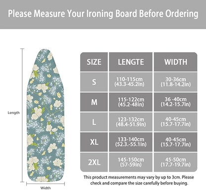 ZCFYGDX Fresh White Daisy Print Ironing Board Cover, Resist Scorching & Staining - Image 6
