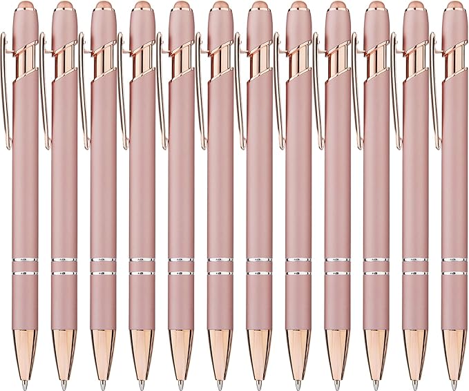 LINFANC 12 Pack Rose Gold Ballpoint Pen by LINFANC
