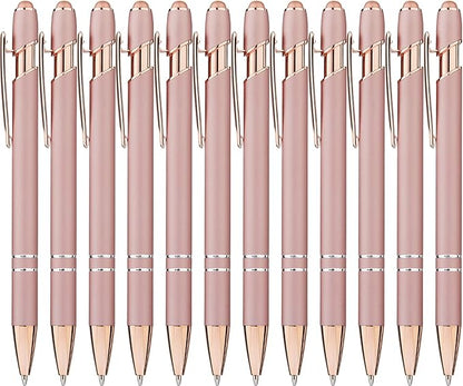 LINFANC 12 Pack Rose Gold Ballpoint Pen by LINFANC