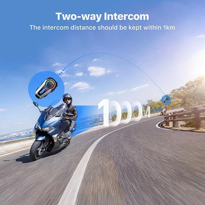 SUOOKC Motorcycle Bluetooth Headset 2 Riders Intercom Headphone Motorcycle - Image 3