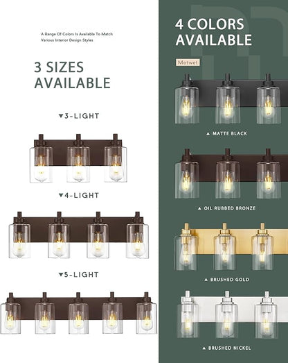 METWET 3-Light Bathroom Light Fixtures, Modern Vanity Light - Image 7