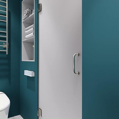 ANZZI 70" x 24" Frameless Frosted Shower Door in Brushed Nickel, Passion Water - Image 4