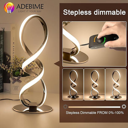 LED Spiral Bedside Table Lamp, Stepless Dimmable 12W 3000K Warm White, Modern - Image 3