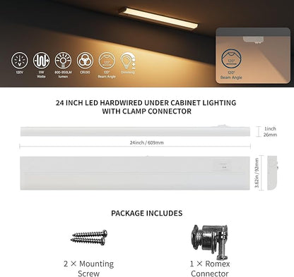 ZAGO 24 Inch Hardwired Under Cabinet Lighting - Image 2