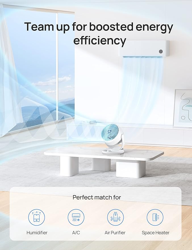 Dreo Fan for Bedroom, 12 Inches, 70ft Powerful Airflow, 28db Quiet Table Air - Image 7