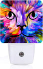 FSHVQKD Colorful Cat Face Night Light, Plug Into Wall Decor by Unknown
