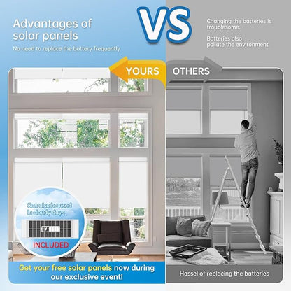 DENFOON Motorized Blinds with Remote, Thermal Electric Blinds【Solar Panel】 - Image 5