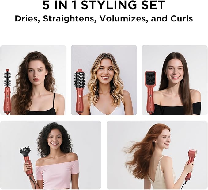 IG INGLAM Blow Dryer Brush Set, 5-in-1 Multi-Styler - Image 9