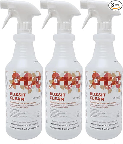 Bussit Clean Food Surface Sanitizer & Cleaner, Kills 99.9% of Kitchen Bacteria by JaniSource