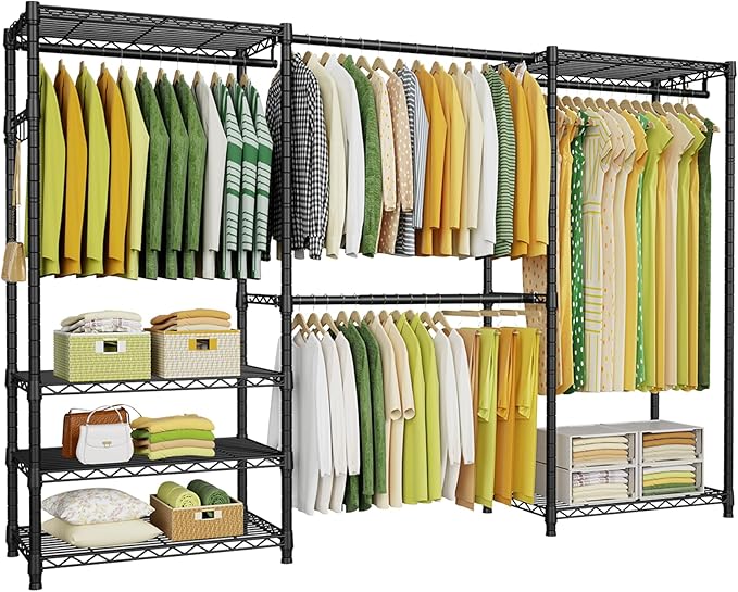 Ulif E1 Heavy Duty Closet Garment Rack, 6 Tiers Adjustable Metal Freestanding by Ulif