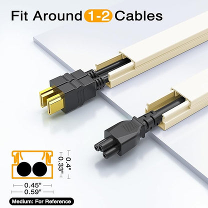 Delamu 157in Cord Covers for Wires on Wall, Cord Hider for 1 Cord, Paintable - Image 2