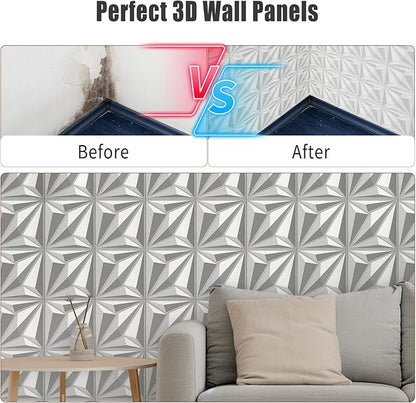 33-Piece 3D Embossed PVC Wall Panel Set – 12x12 Inch Textured Wall Decor – - Image 4