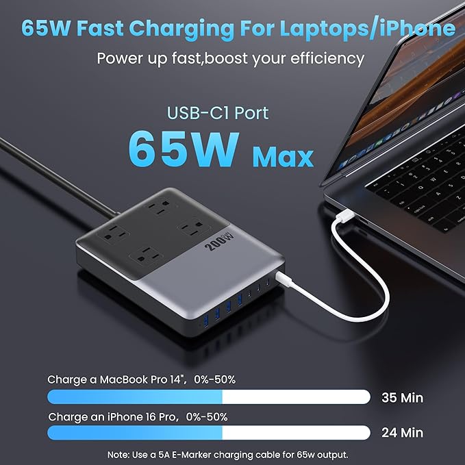 12-in-1 Charging Station USB C Power Strip - Image 5