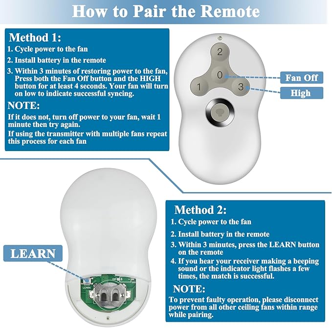 Ceiling Fan Remote Control Replacement - Image 3