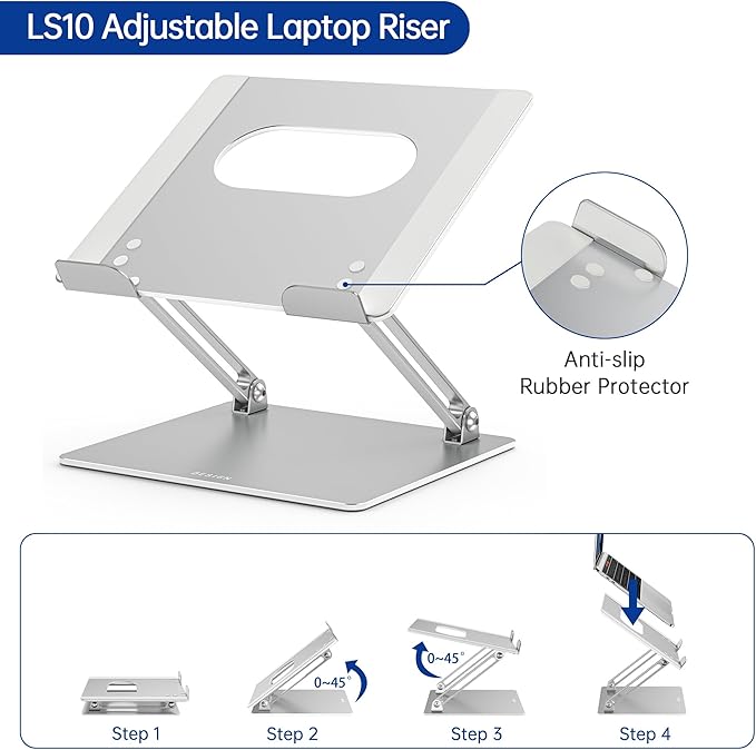 BESIGN LS10 Aluminum Laptop Stand, Ergonomic Adjustable Notebook Tablet Stand - Image 5