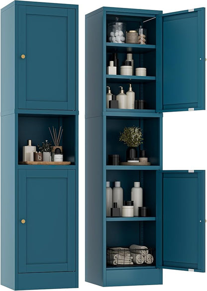 2-Door Metal Storage Cabinet, Tall Slim Pantry Organizer by YAUWOHFactoryOutletsColorfulMetalFurniture
