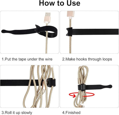 OneLeaf 110PCS Reusable Cable Ties, Adjustable 8-inch Cord Organizer Ties - Image 8
