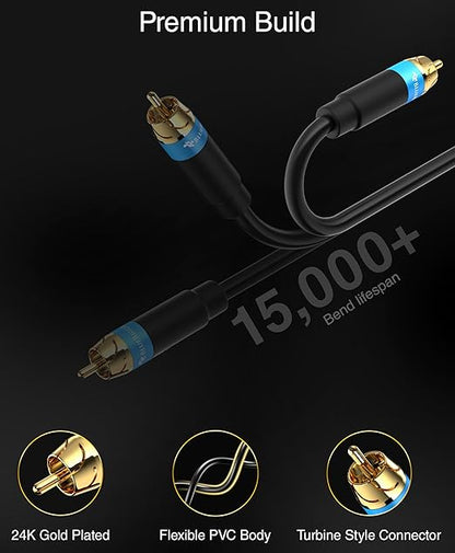 BlueRigger RCA Audio Subwoofer Cable – - Image 3