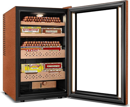Tylza Leather Trim Cigar Humidor, 70L Cigar Humidor Cabinet by TYLZA