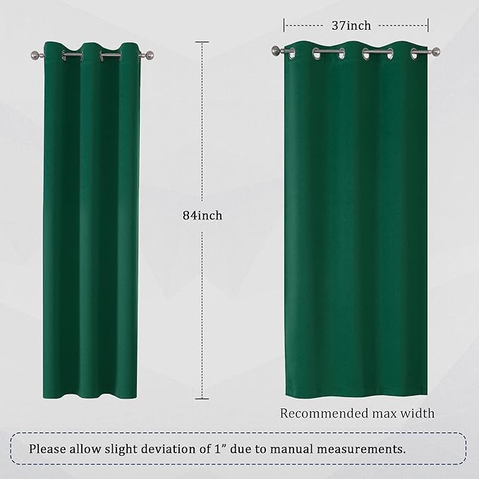 DUALIFE Christmas Green Blackout Curtains - Image 6