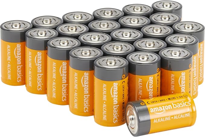 Amazon Basics 24-Pack C Cell Alkaline All-Purpose Batteries, 1.5 Volt, 5-Year by AmazonBasics