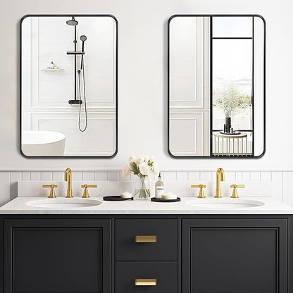 Fabuday Bathroom Mirrors Over Sink 2 Pack- 36x24 Inch Black Matte Framed - Image 4