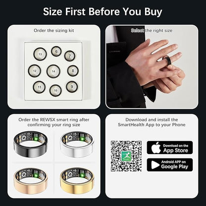 Smart Health Ring for Women Men, Fitness Tracker Ring - Image 8