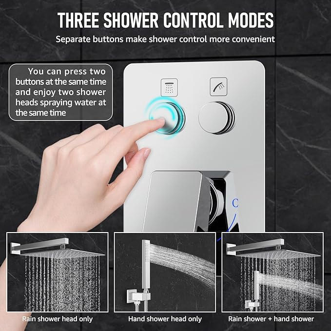 Iriber Chrome Shower System Wall Mount - Image 3