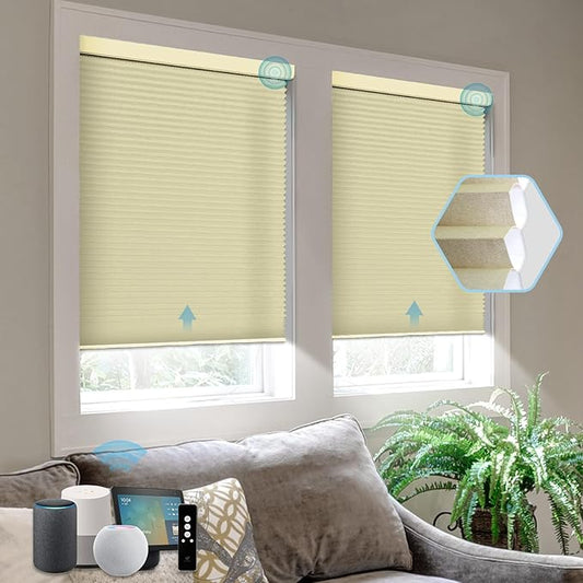 SmartWings Motorized Cellular Shades, Honeycomb Blinds Compatible by SmartWings