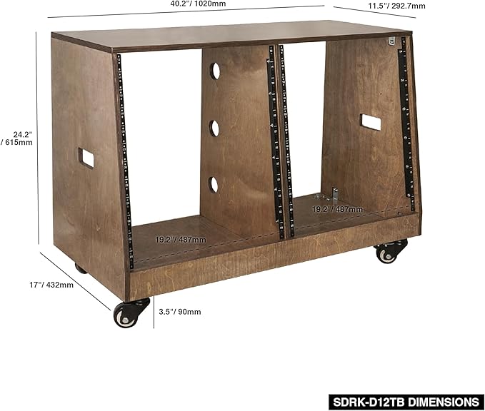 Sound Town DIY 2 x 12U Slanted Studio Rack - Image 6