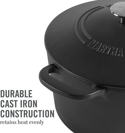 MARTHA STEWART Gatwick 7-Quart Enamel Cast Iron Dutch Oven Pot - Image 8