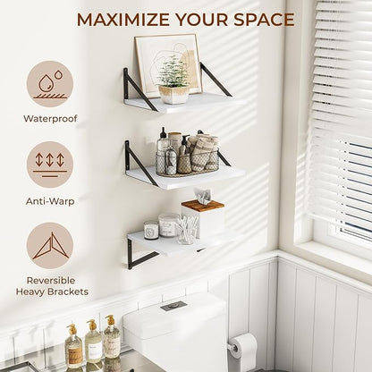 Heimlove Deep Floating Shelves for Wall, 12 Inch Deep Floating Shelves Set of 3 - Image 4