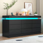 9 Drawer Dresser with Power Outlet, Dresser with LED Light, Modern Chest of by Gyfimoie