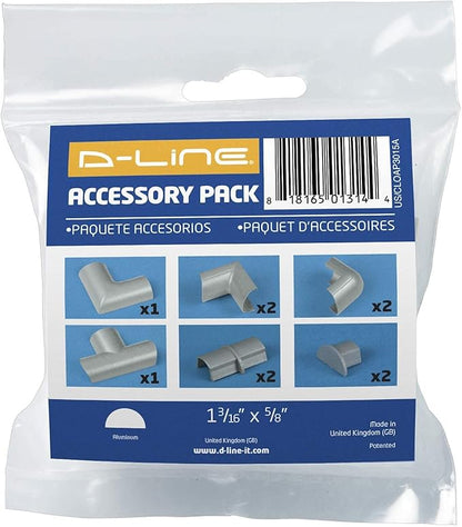 D-Line Medium Cable Raceway Accessory Pack, Join 1.18in x 0.59in Cord Cover - Image 4